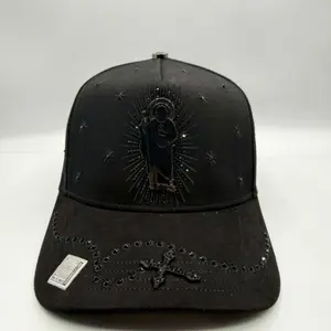 Hat San Judas Total Black Rosario Crystals