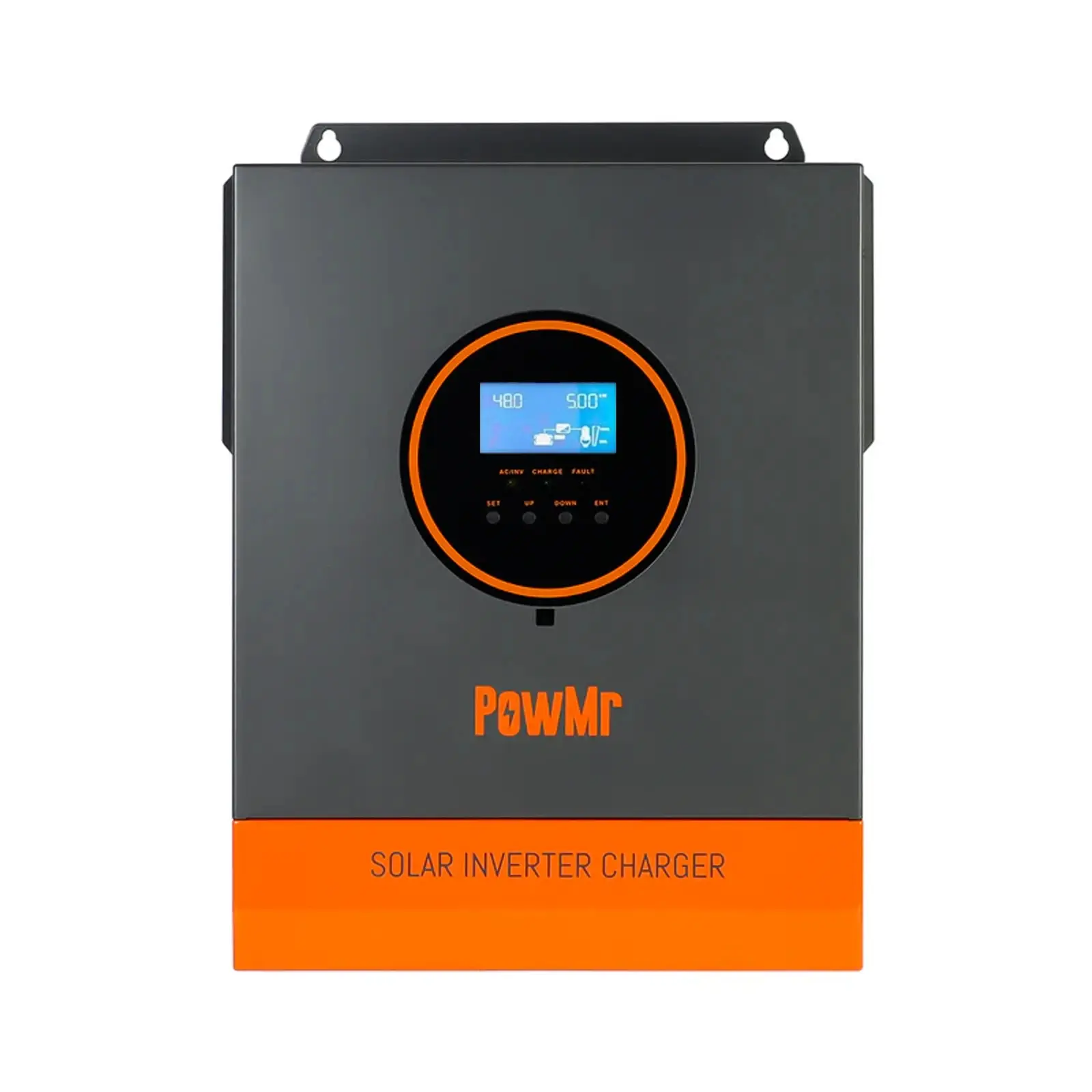 PowMr Solar Inverter 3200W 24V to 110V, Glass Top LCD Display Hybrid Inverter 3.2KW w/ 100A MPPT Controller, Max.PV Input 1600W 108V, 110A Charge Current, for Lead-Acid/Lithium/BatteryLess Run, RV