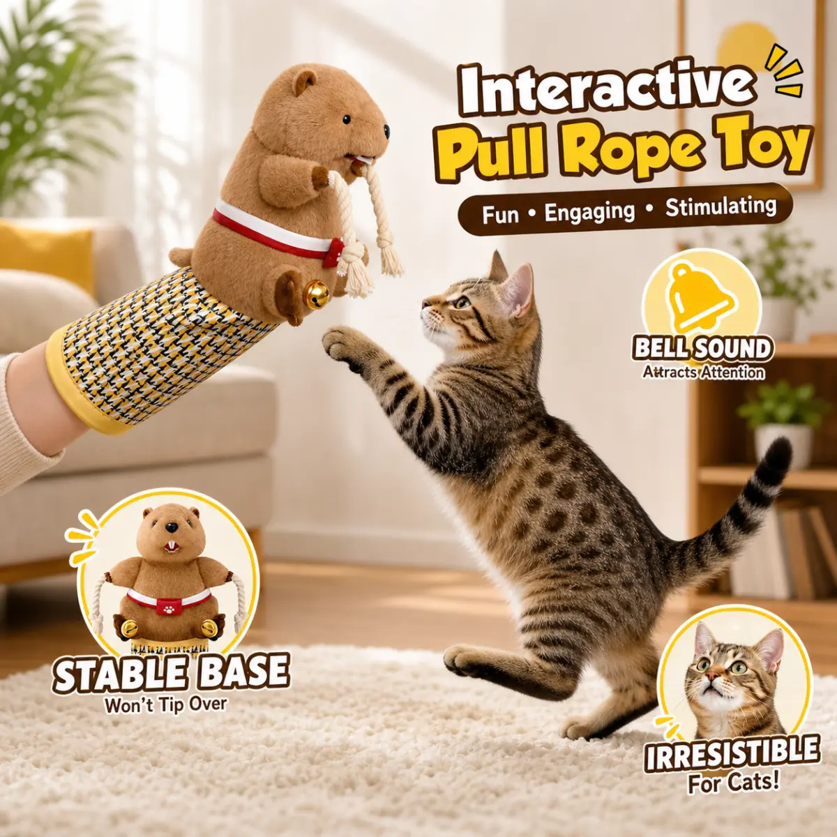 Asteroid Pet Cat Wrestling Gloves Cat Teasing Toy Hand Puppet Wrestling Gloves Cat Interactive Toy