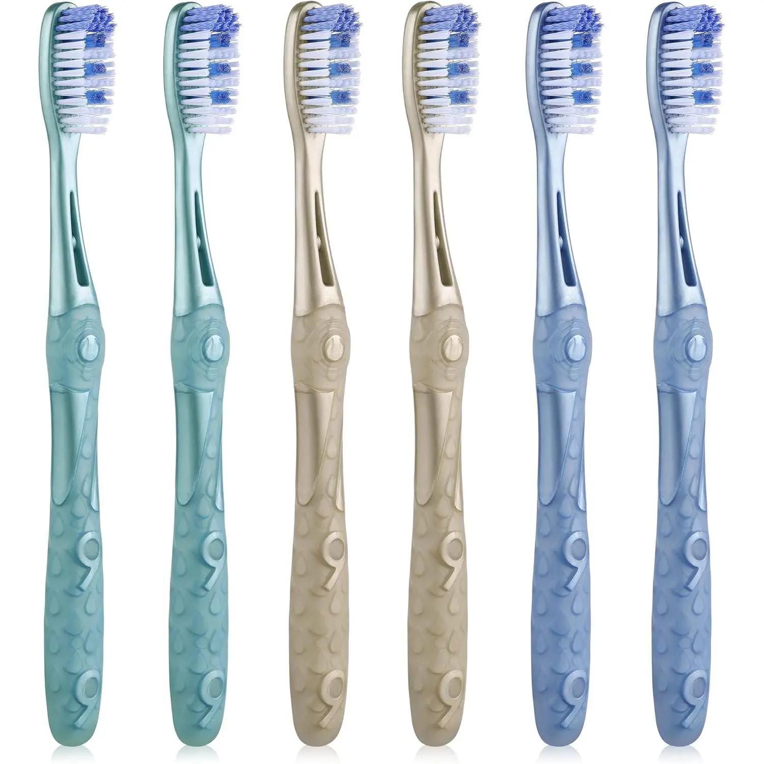 Adult Medium Toothbrush, Whitening Toothbrush, Spiral Medium Bristles, Rounded Tips for Gentle Cleansing