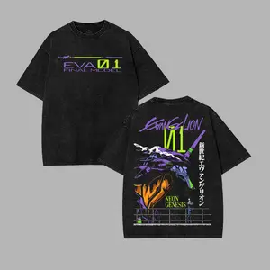 Evangelion Final model 01 Washed T-Shirt, anime Shirt, Crewneck, Casual Graphic Tee, Heavyweight Cotton T-shirt, Anime Merch, Top Tshirt Streetwear