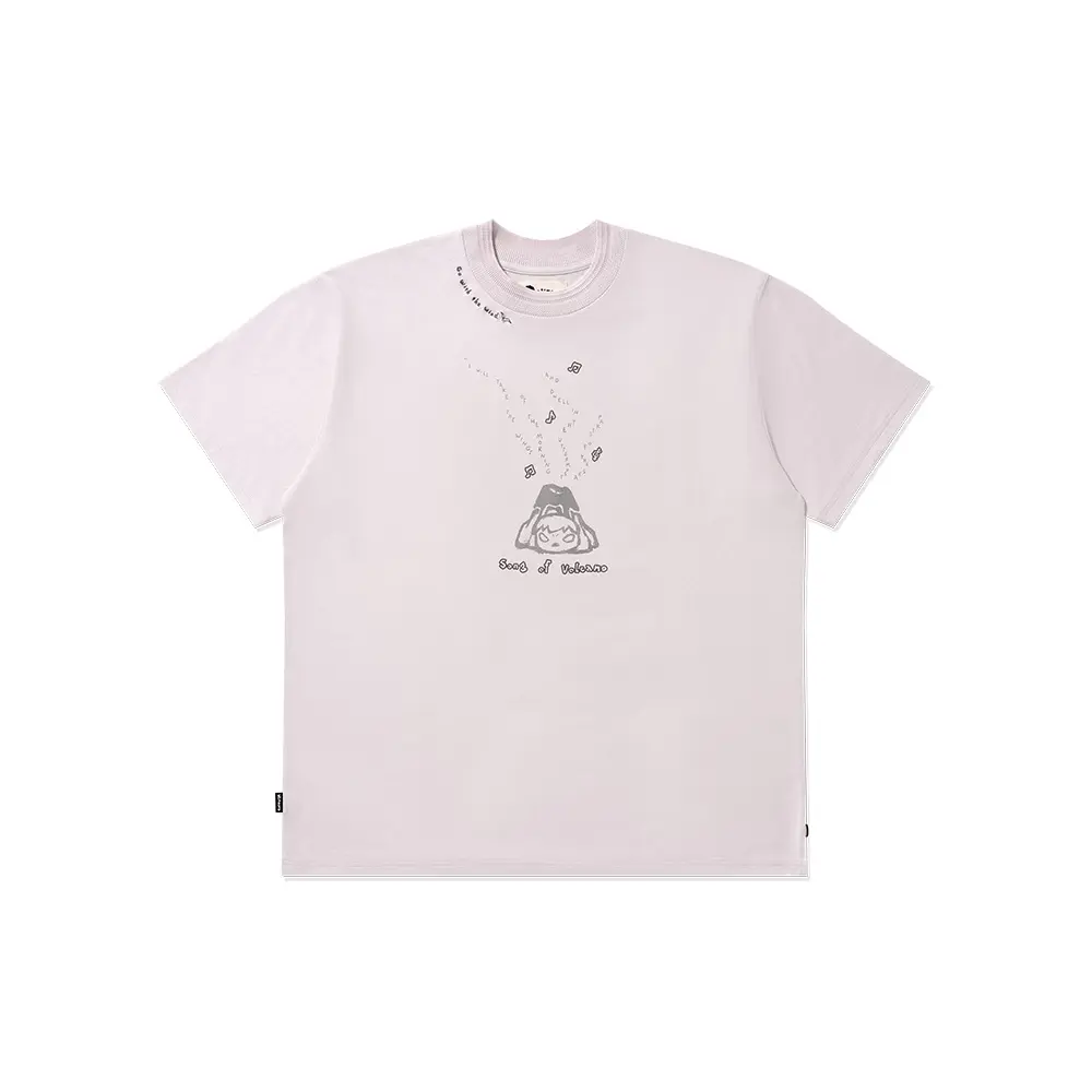 POP MART Hirono Living Wild - Freedom Island Volcano Print Tee clothes