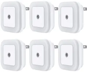 Energy Efficient Plug-in LED Nightlight, Dusk-to-Dawn Auto On Off Sensor Night Lights Ideal for Bedroom, Bathroom, Hallway Indoor Home Lighting