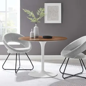 Modway Pursuit 40" Dining Table in Walnut White
