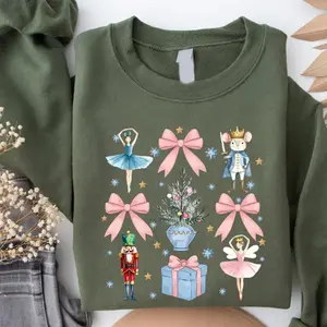 Nutcracker Sweatshirt, Nutcracker Ballet Sweatshirt, Cute Christmas Crewneck, Holiday Gift for Women, Festive Nutcracker Dancer Sweater, Winter Party Outfit