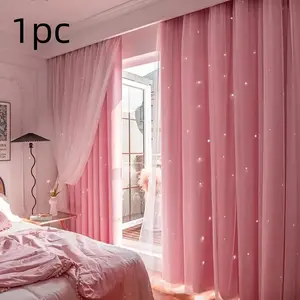 Dreamy Princess Style Blackout Curtains, Elegant Polyester Lace Drapes, Dustproof Windproof Heat Insulation, Perfect for Bedroom Decor, Interior Decoration Accessories, Home Decoration Curtain, Window Curtain