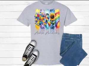 Autism Awareness Box- 2 T-Shirts and Tumbler. Be the Light, Raise Awareness, Show Support, Comfortable, Adorable Unisex T-Shirts Graphic