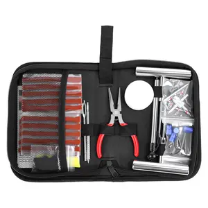 80Pcs Tire Repair Kit Professional Heavy Duty Tubeless Patch Tool Set for Car Motorcycle Truck ATV Tractor RV SUV with Hand Protection Gloves & Portable Storage Bag
