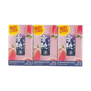 VITASOY Hong Kong Japanese Peach Tea Drink, 250ml x 6 Cans, Refreshing Fruity Beverage, Pack of 6
