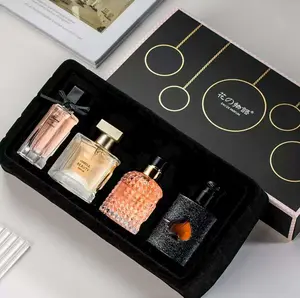 ANGEL ELVES  the Story of Flowers Perfume Set | 30mL*1+25mL*3 | Black Opium Fragrance Four-piece Set | with Pink Pepper & Orange Blossom and Pear &Coffee,Jasmine | women's perfume | fruit scent | long lasting perfume | ok perfume | different flavo