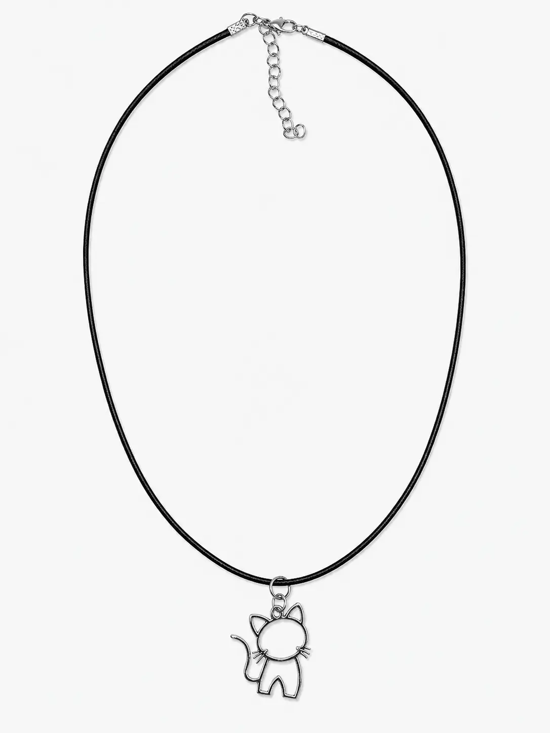 Cute Silver Fat Cat Necklace