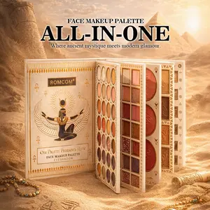 Luxury All-In-One Makeup Palette, Multi-Color Matte Shimmer Eyeshadow, Blush, Highlighter & Long-Lasting Lip Gloss Set