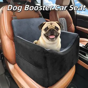 Dog Car Seat - Removable and Machine Washable Small to Medium Luxury Memory Foam Filled for Passenger Seat  Adjustable Safety Leash Cozy Soft and Breathable Fabric  Storage Pocket  No more than 30 lbs,  Travel essentials  Pet Car Bed for SUV
