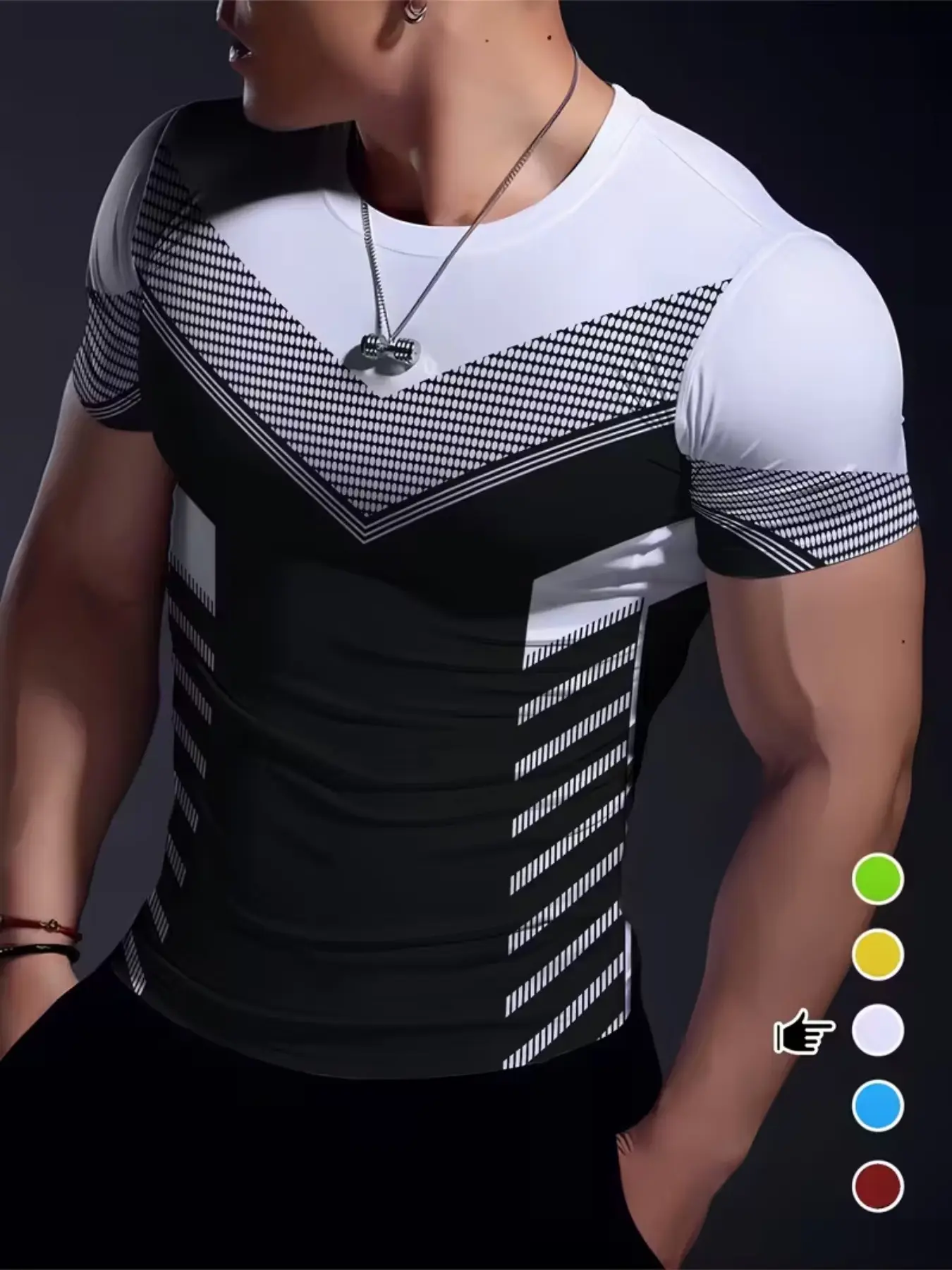 Men's Sporty Tight Fit Short Sleeve Breathable Quick-Dry Fitness T-Shirt, Trendy Colorblock Training Top, Casual Slim-Fitting Long Shirt, Dry Fit Tees, Fitness Shirts, Active Tops, Fitness Clothes