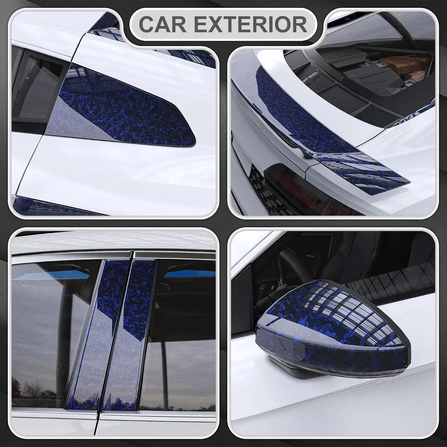 7D Forged Carbon Fiber Vinyl Wrap Roll 1ft x 5ft, 8yr Glossy Car