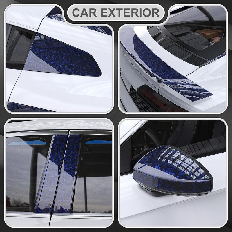 7D Forged Carbon Fiber Vinyl Wrap Roll 1ft x 5ft, 8yr Glossy Car Wrap Film Featuring Bubble Free Air Release Technology, for Car Moto ATV UTV DIY Interior Exterior