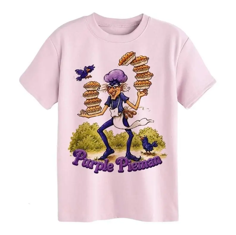 Purple Pieman Vintage Cartoon T-Shirt, Funny Villain Graphic Tee, Strawberry Inspired Character Sweatshirt, Aesthetic Unisex Gift Tee