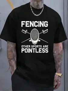 100% Cotton Funny Fencing Design For Men Women Fencing Sport Fencer T-Shirt Women's Men's Graphic Tee Crew Neck summer vacation Tops