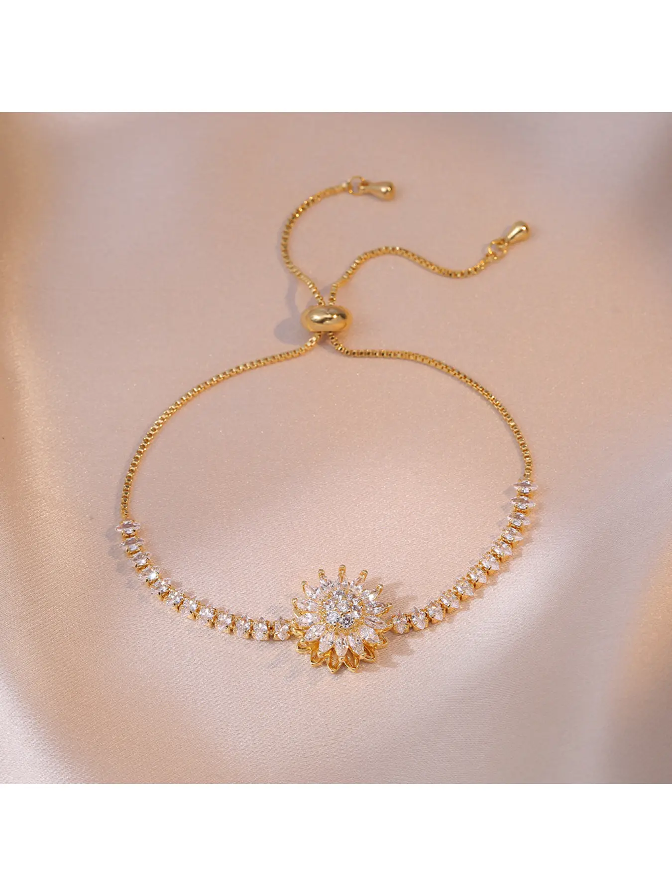 TS0194 Gold Sunflower Bracelet