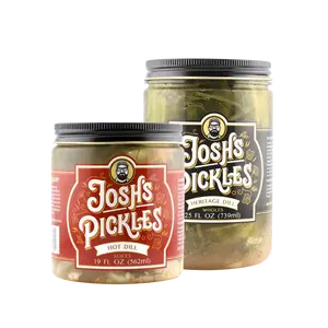 2 Pack - Variety "Starter Pack" - Heritage Dill Whole 25 fl oz, Hot Dill Slices 19 fl oz (our best sellers)