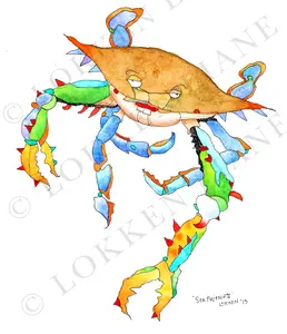 Fine Art Giclée colorful crab watercolor-PRINT