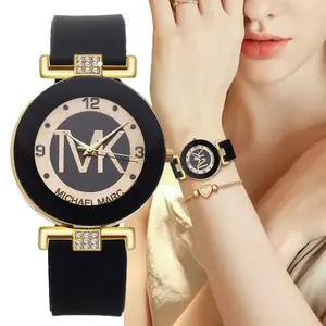 TVK Watch Women Gift Fashion Watches Black Luxury Clock Silica Gel Quartz Woman Wristwatch Relogio Masculino Zegarek Damsk Fashion TVK Brand Women's Watch
