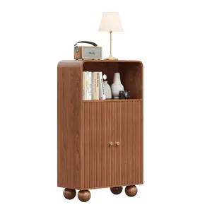 ZXVOIM Storage Cabinet Modern Freestanding Display Storage, Sideboard Buffet Cabinet with 2 Fluted Doors, Bathroom Floor Cupboard Storage Organizer, Living Room