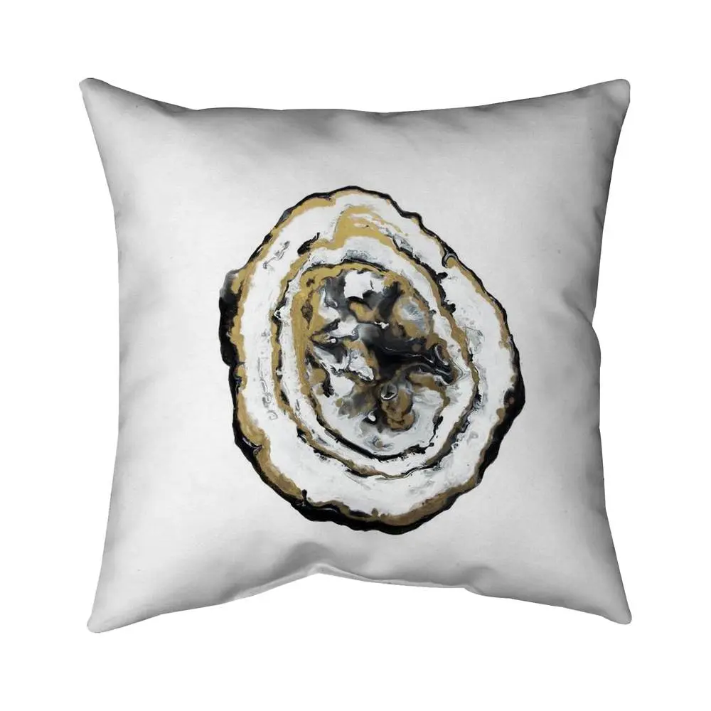 360 Stand 20x20 in. Golden Geode Geometric Outdoor Throw Pillow, Polyester Print, UV-Resistant Decorative Cushion for Minimalist Home & Bedroom, Decorative Cushions, Polyester Printed