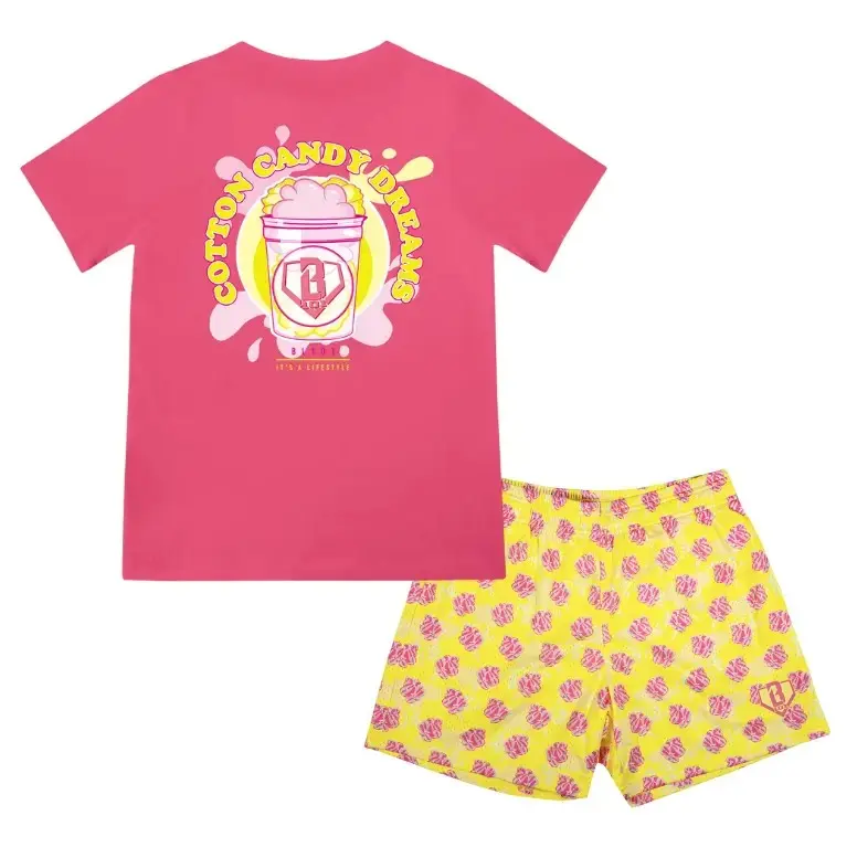 Baseball Lifestyle 101 Home Run Sugar Tee & Mesh Shorts Set Pink Lemonade | Summer Baseball Outfit |