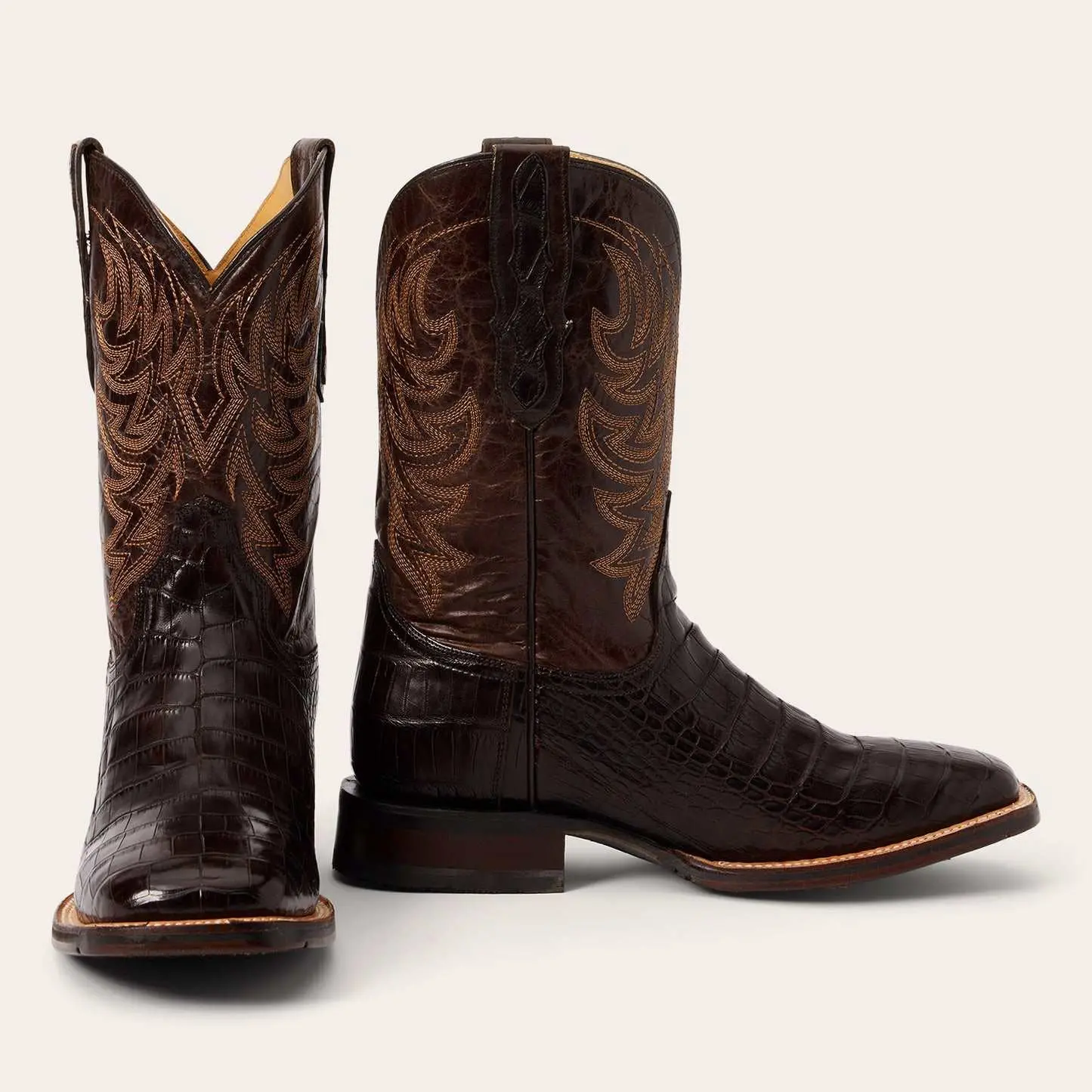 Men's Stetson Aces Alligator Tru-x System Boots Handcrafted Brown