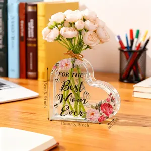 ADISEN Bookend Vase Flowers Clear Book Flower Vase - Floral Bookshelf Decor, Acrylic Coworkers Inspirational Decorative Acrylic Flower Holder & Space-Saving Organizer, Modern Home Office/Study Desk Minimalist Aesthetic (Not Including Flowers)