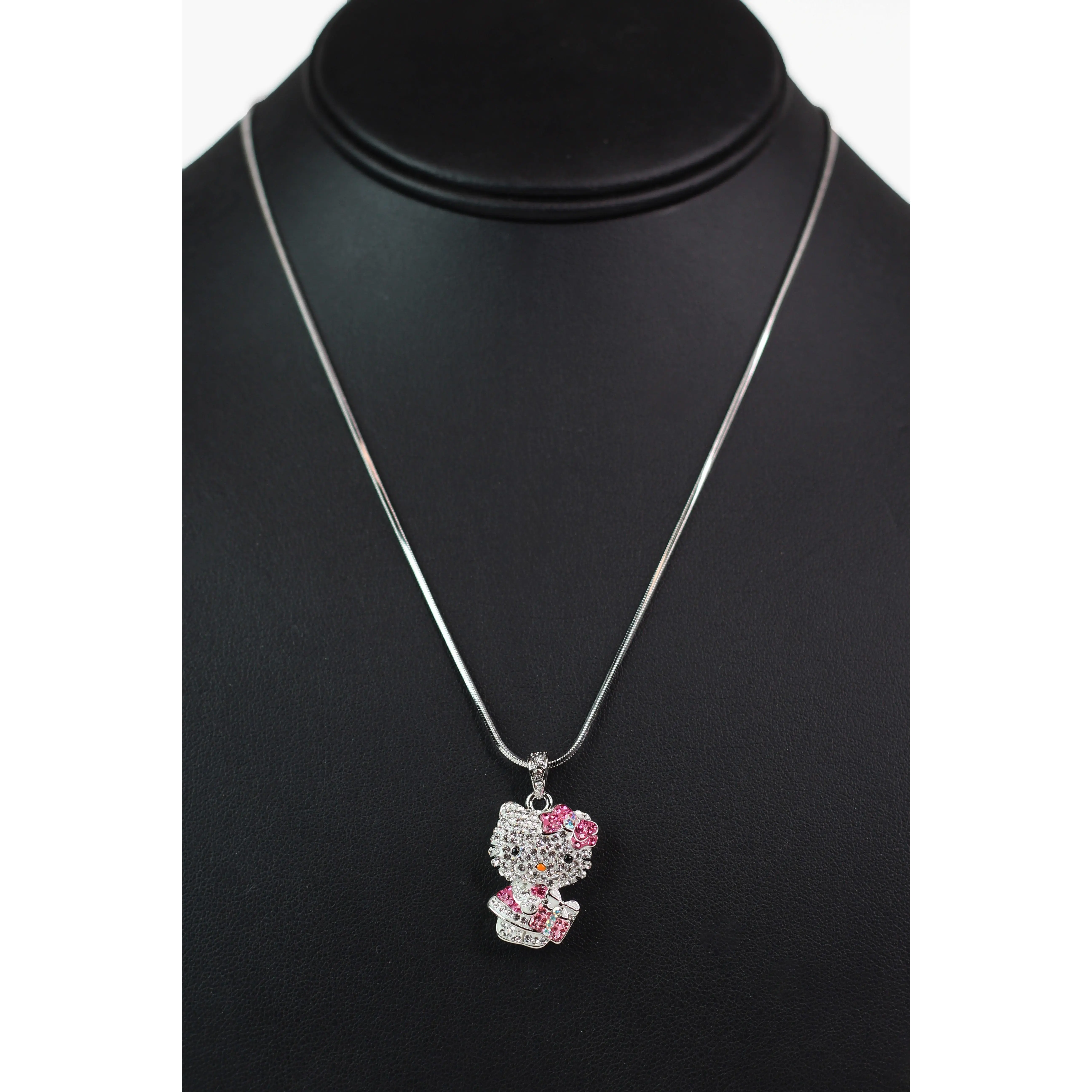 Rhinestone Hello Kitty w/ Gift Box Necklace