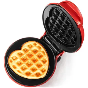 Personal nonstick heart waffle maker red 4inch waffles in minutes mini heart ideal for breakfast brunch lunch or snacks