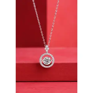 Touch – 1-Carat Moissanite Pendant Necklace in S925 Sterling Silver Platinum-Plated