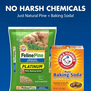 FelinePine Platinum Non-Clumping Cat Litter with Baking Soda 18lb No Harsh Chemicals Just Natural Pine & Baking Soda