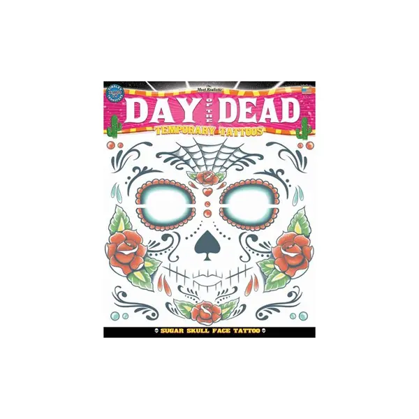 Sugar Skull Face Temporary Tattoo