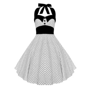 Women's Dress Retro Vintage Swing 1950's Short Sleeve Polka Dots Print