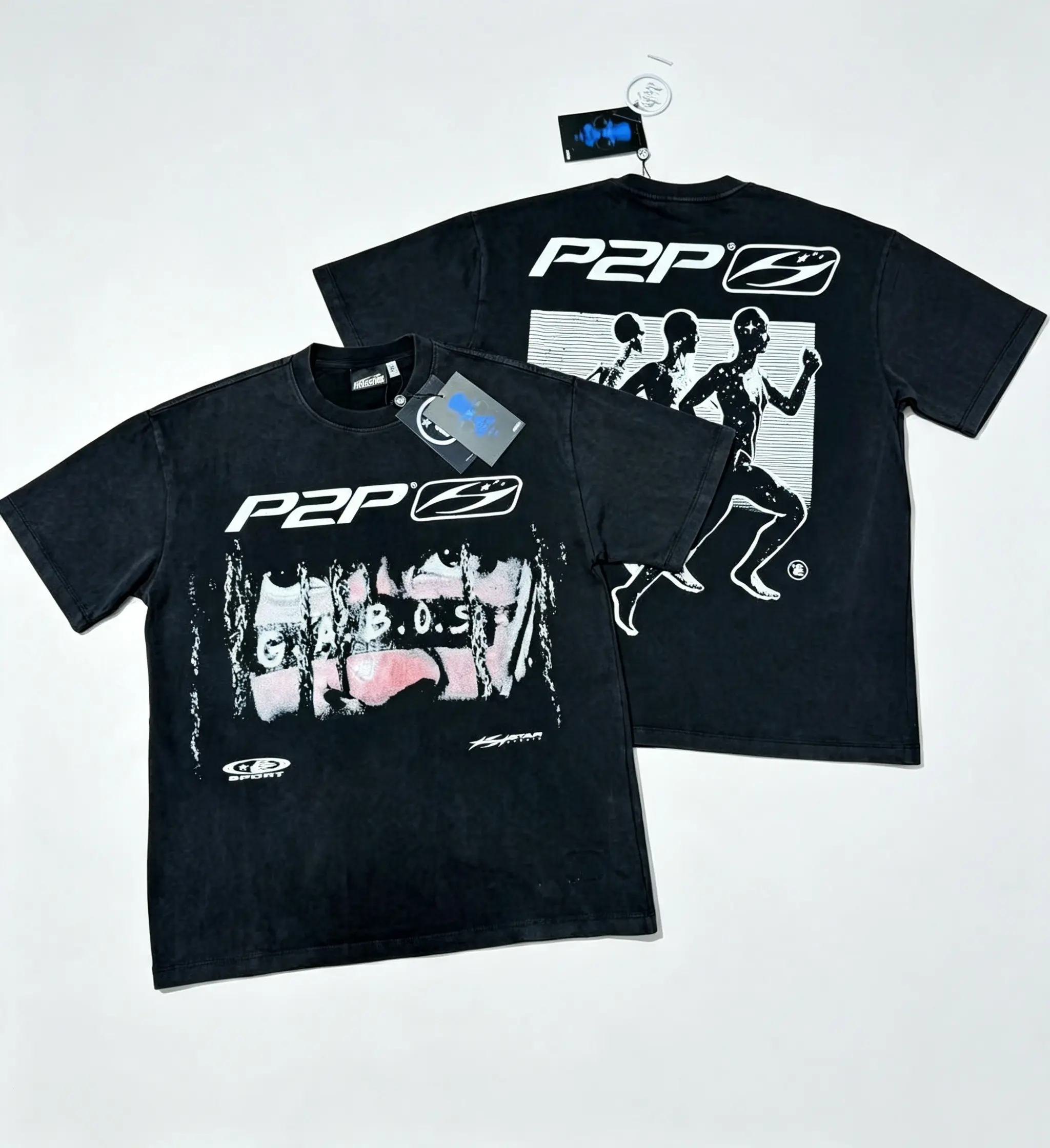 2026 HELLSTAR  Certified Heavyweight Faded Black Tee Y2K Cyber Streetwear Standard Fit Short Sleeve