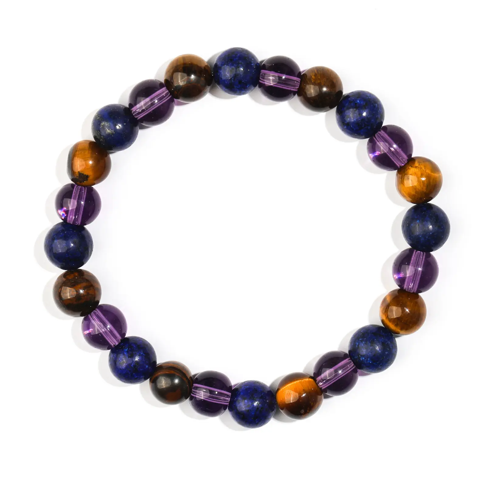 Lapis lazuli+tiger eye+amethyst bracelet