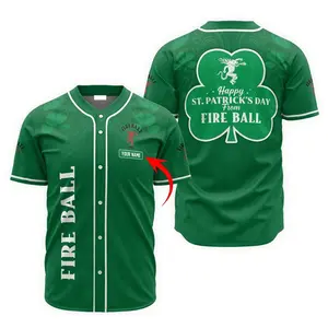 Personalized Saint Patrick's Day Fireball Whiskey Baseball Jersey - Fireball Jersey Shirt For Men Women, Fireball Baseball Shirt
