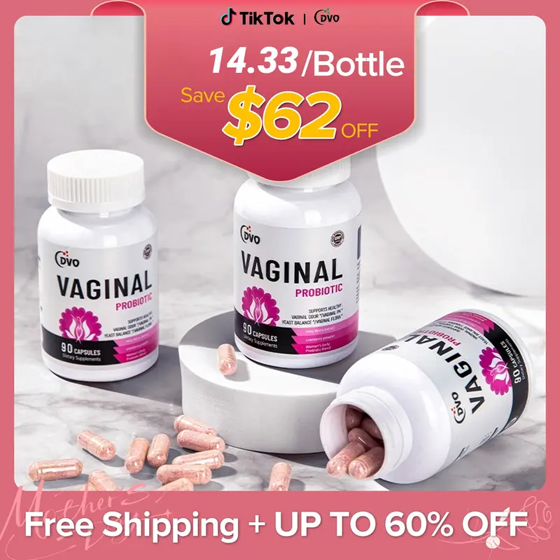 Women's Probiotic for Odor Control, Dryness Relief, pH Balance, Urinary Health, Feminine Flora Health with Cranberry 60 Billion Probiotic Supports, 90 Capsules-B