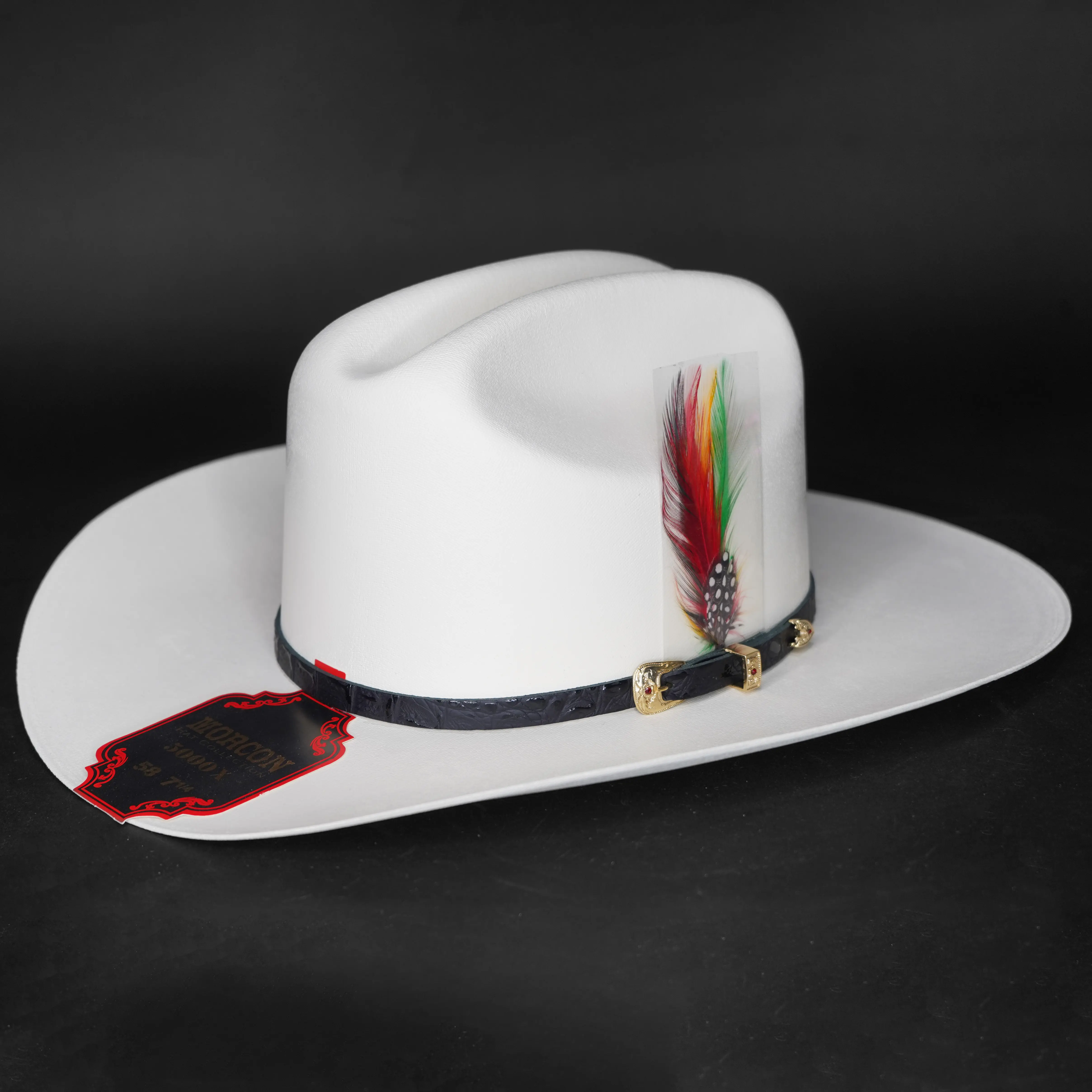 Morcon 5000X Chaparral Style Telar Brim 3.5" Cowboy Hat Sombrero Short Crown 4 1/2" Estilo Panter