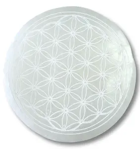 Selenite Flower of Life Charging Plate