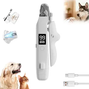 2-in-1 Pet Nail Clipper & Grinder with Dual LED Lights, Ultra-Quiet USB-C Rechargeable Nail Trimmer for Dogs Cats of All Sizes with Nail Catcher