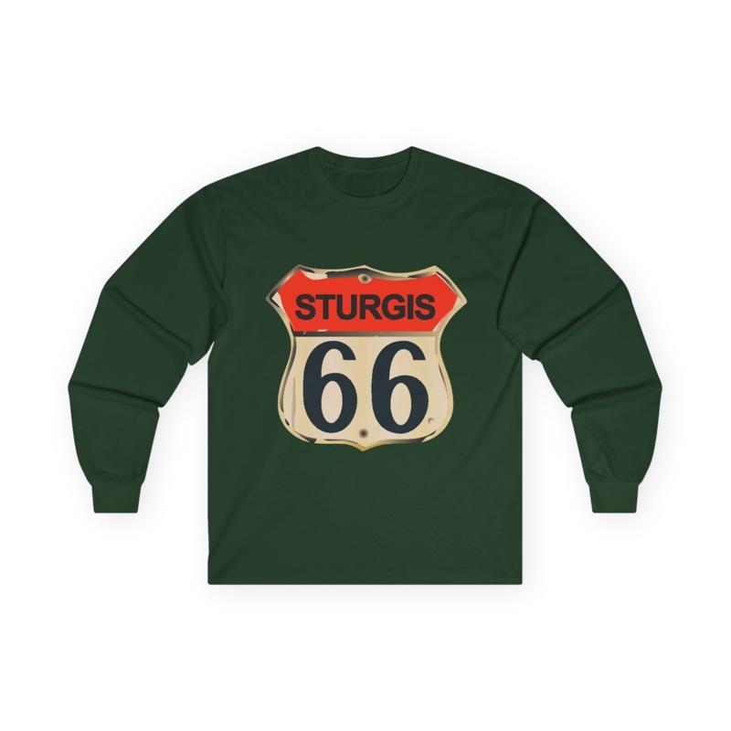 Vintage Retro Sturgis 66 Mom & Pop Long Sleeve Tee, Unisex Cotton Shirt, Harley Shop Tshirt, Motorcycle Apparel, Biker Gift Top Womenswear
