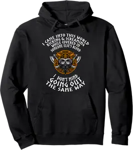 Viking Shirt, Norse Man Odin & Valhalla, Into This World Pullover Hoodie - Dakotamc Shop 64B09HHRD9PS