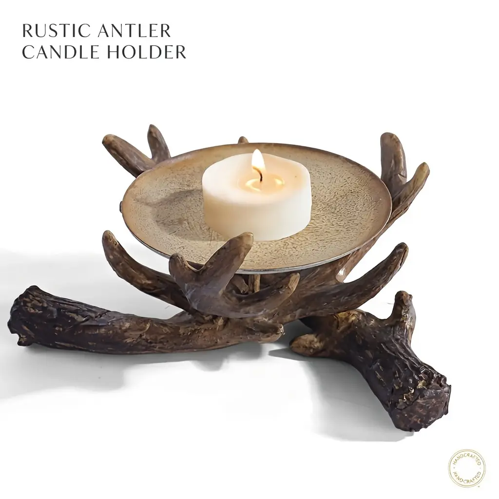 Antler Candle Holder, Ornament Candle Holders, Vintage Candle Stand, Handmade Holiday Decor, Home Decor, Tabletop Ornament, Decorative Figurine, Decoration, Anniversary Gift, Home Accessories, Christmas, Halloween, and Thanksgiving