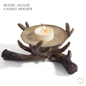 Creative Antler Candle Holder, Handmade Holiday Decor, Tabletop Ornament, Decorative Figurine, Anniversary Gift – The Perfect Choice for Christmas, Halloween, and Thanksgiving.