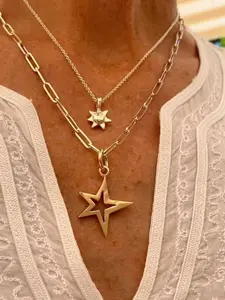 Women's Star Pendant Necklace Set, Stackable Jewelry for Parties & Gatherings, Elegant Accessory for Women, Dainty Layering Jewelry