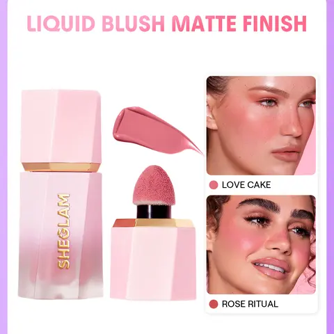 SHEGLAM Color Bloom Cosmetic Grade Colored Pigment Liquid Blush Cheek Tint - Antioxidant Vitamin C-Infused, Lightweight Dewy Finish, Sponge Tip Applicator, Blendable Buildable Pigment, Long-Lasting Hydrating Brightening Natural Flush Makeup